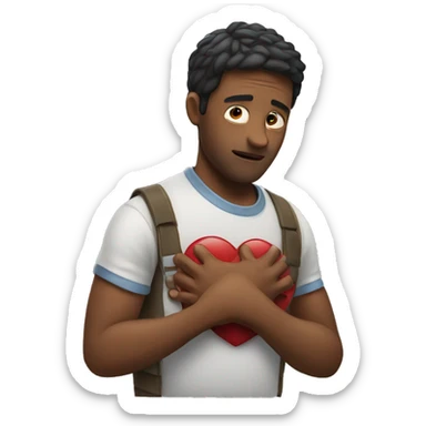 a man clutching his chest, having a heart attack sticker