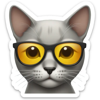 Cat with sunglasses sticker
