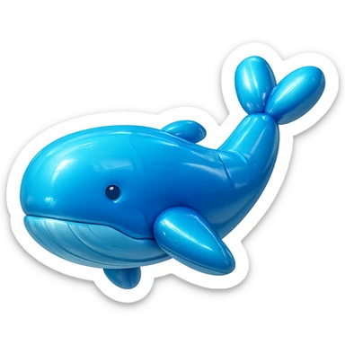 a blue whale balloon style sticker