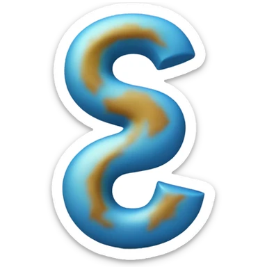 letter S in 3D sticker