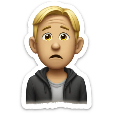 sad plugging ears sticker