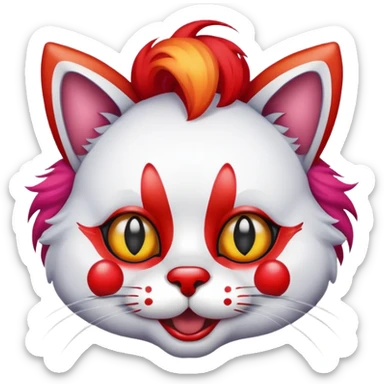 Cat as a clown sticker