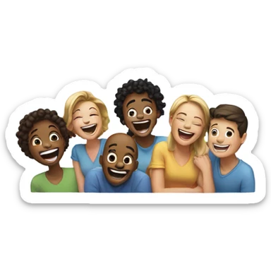 smiling friends enjoying the moment sticker