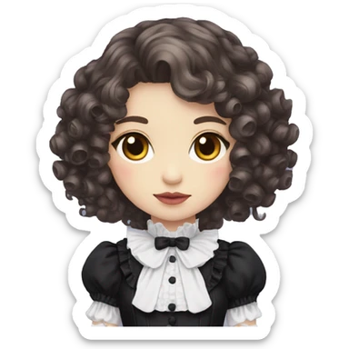 Gothic Lolita with curly brown hair sticker