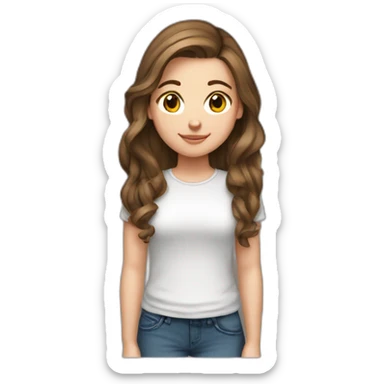 16 year old chunky white girl brown hair sticker