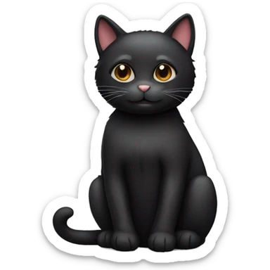 black cat teddy bear  sticker