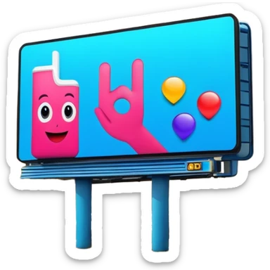 billboard with advertisement sticker