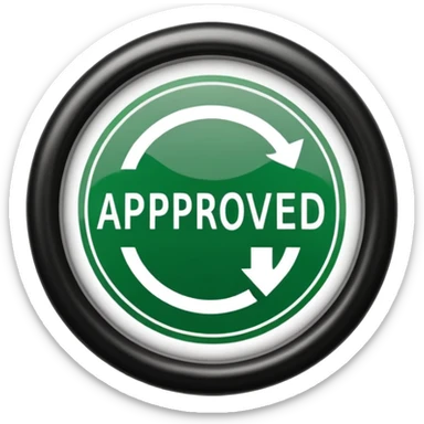 approval ink stamp in green, It needs to say the words "Approved"  sticker