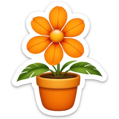 un emoji assez petit : une fleure tropical orange féminine et qui inspire l’été  sticker