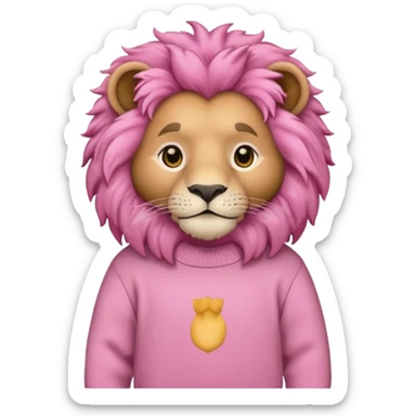 lion wearing pink jumper sticker