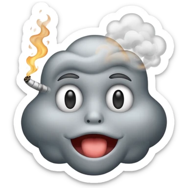 smoke coming from the mouth sticker