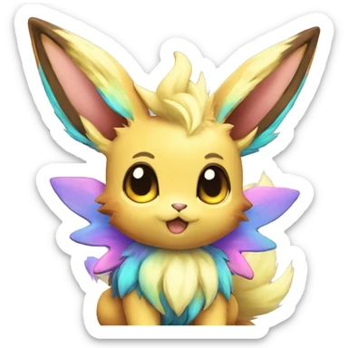 Colorful Kawaii Eeveelution-Cute-Pokémon-fusion full body sticker
