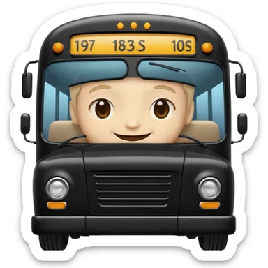 A Black Bus With The Human Face sticker