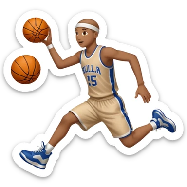 basketball player making a basket sticker