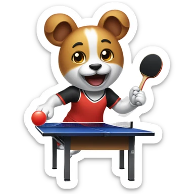 Paw-sitive Pixels playing table tennis sticker