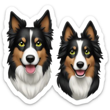 Canicross-greeneyes-womanrunner-and-border-collie sticker