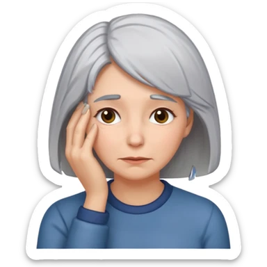face palm woman with gray hair sticker