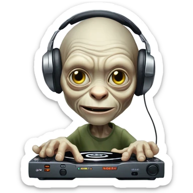 Gollum playing DJ  sticker