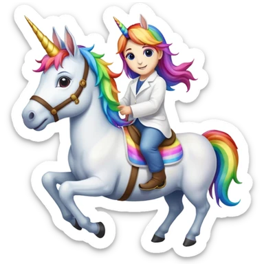 Unicorn  riding a donkey  sticker