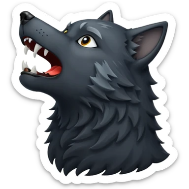 Lobo negro aullando sticker