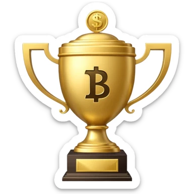 money themed trophy with 10B on it elite  sticker