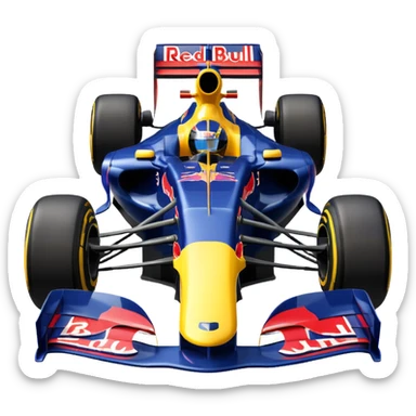 Um carro de fórmula 1 da rede Bull de 2010 com o número 5 no carro sticker