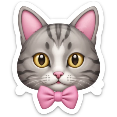 GATITA ENAMORADA CON UN MOÑO sticker
