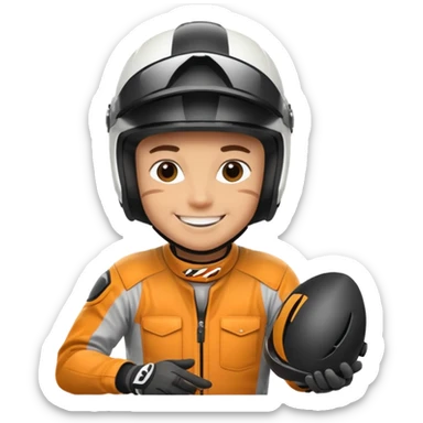 dirtbike rider signing autographs sticker