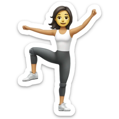 mujer con un pie robótico haciendo gimnasia artística  sticker