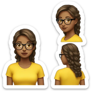girl-in-yellow-tshirt-glasses sticker
