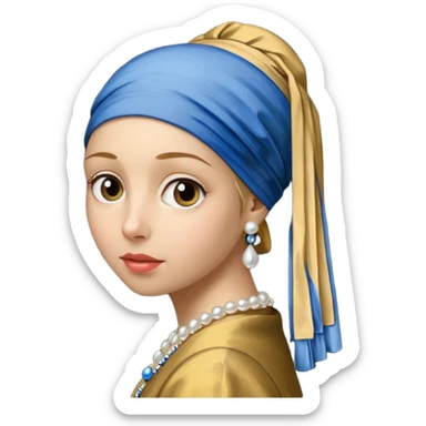 Girl with a Pearl Earring painting sticker