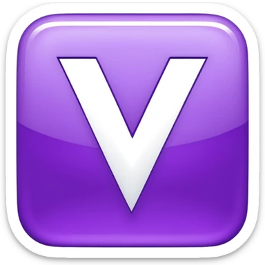 generate an emoji for the letter v inside a square sticker