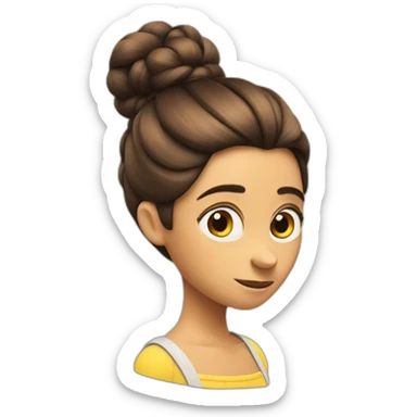 minions with brown chignon sticker