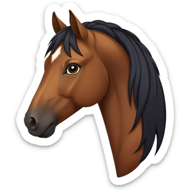 Head of Bay horse with black mane and tail sticker