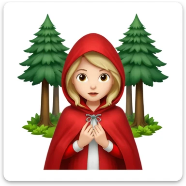 Little Red Riding Hood in forest sticker