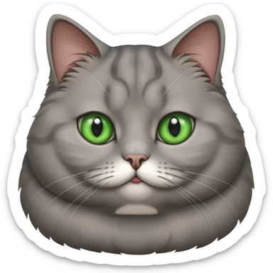 fat gray cute cat sticker