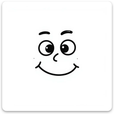 smiling face, hand-drawn style sticker