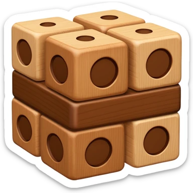 building material: wooden blocks stacked on top of each other sticker