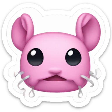 Pink stitch with a white bow on the side of the head sticker