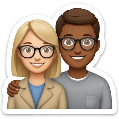 me wear glasses with my boyfriend sticker