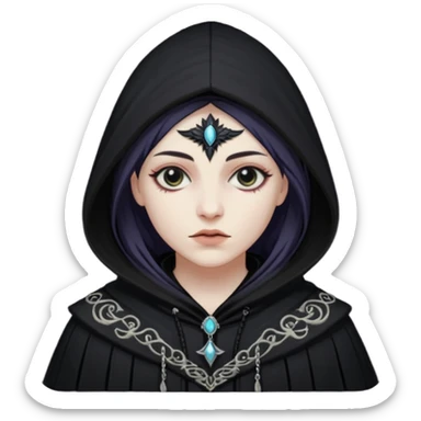 necromancer with black raven outfit  sticker