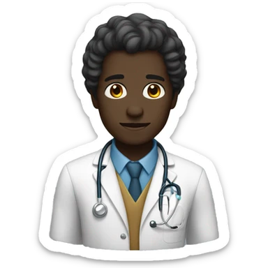 level 3 dark skin man doctor sticker