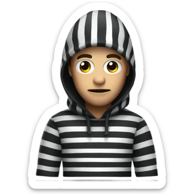 robber emoji with striped jumper sticker