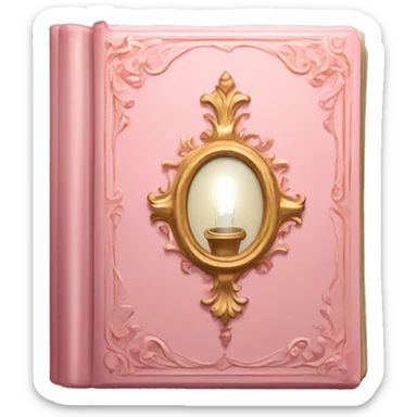 vintage rococo light pink book  sticker