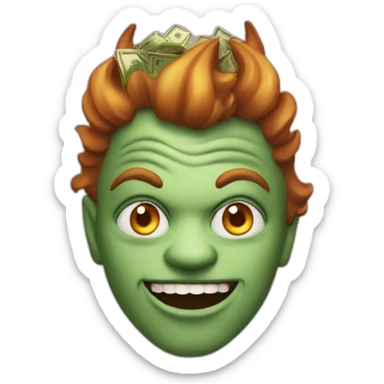 devil with a lot of money sticker