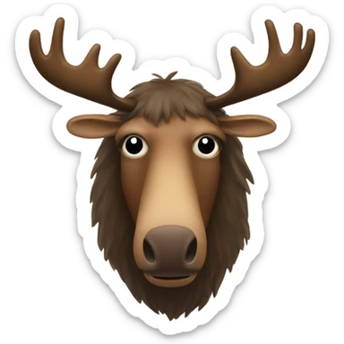 A moose wearing a mask covering their nose sticker