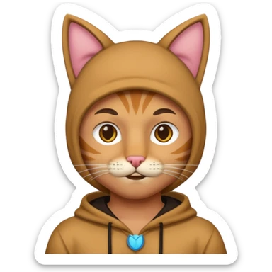 A man wearing cat clothes  sticker