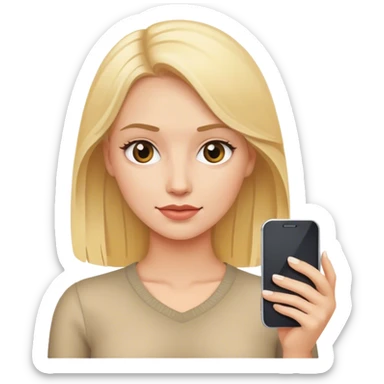 Blonde Woman with Smartphone sticker