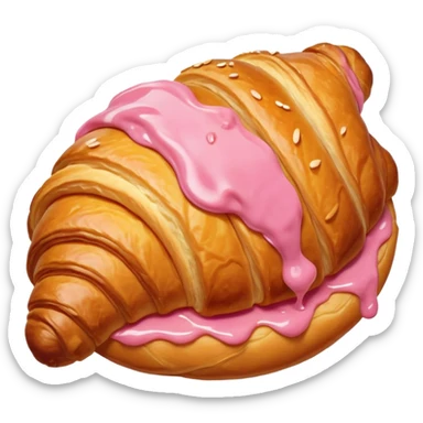 croissant with pink sauce sticker