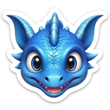 cute blue baby dragon head  sticker